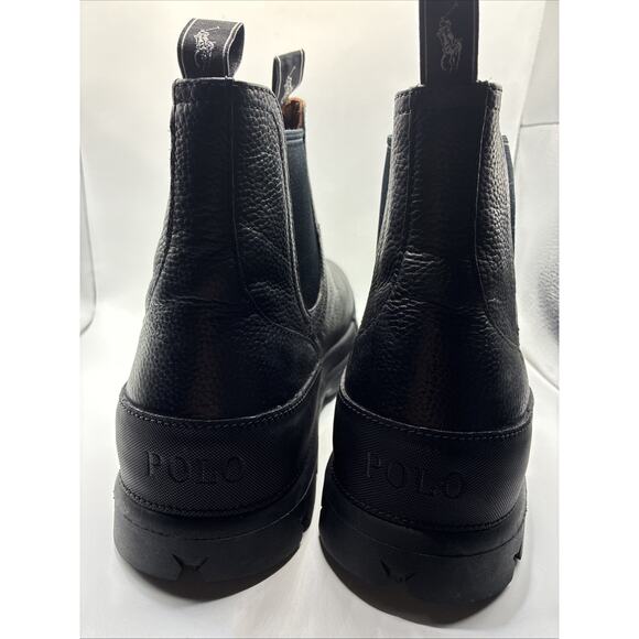 Polo Ralph Lauren Men\'s Oslo Chelsea Boots Black Leather Mens Size 13 NEW main image 4